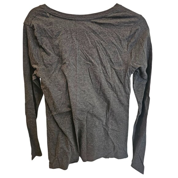 Popular 21 Maternity Shirt Charcoal Gray Long Sleeve V-Neck Top Size S NWT - Picture 3 of 9
